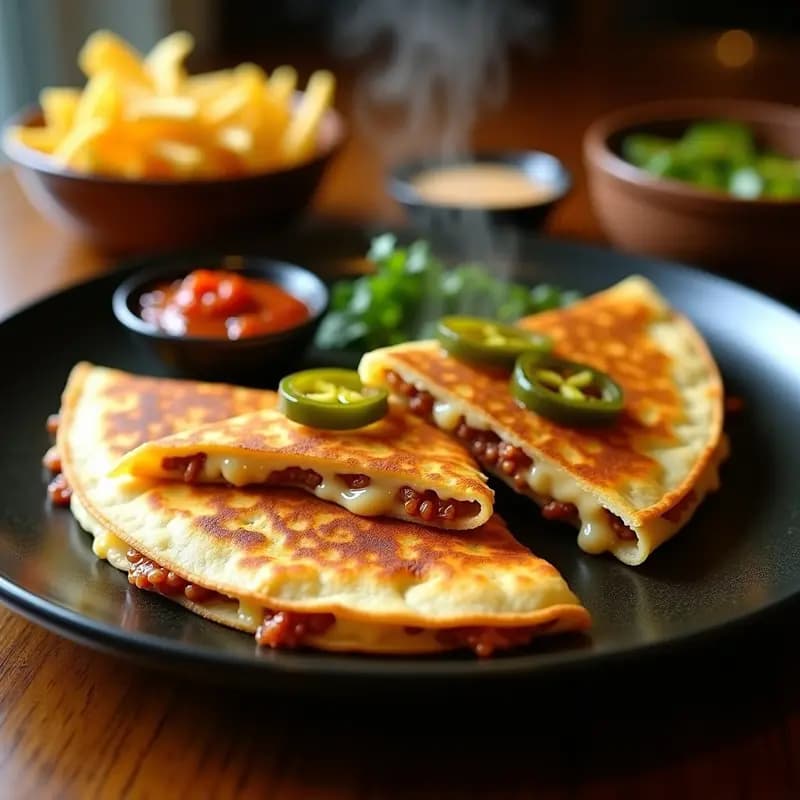 Quesadilla de 5 Quesos con Chorizo y Jalapeños en Salsa de Chipotle: El Placer Méxicano