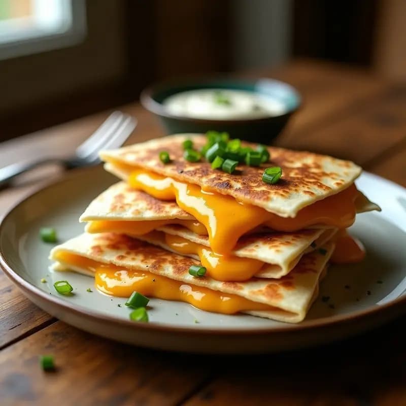 Quesadillas de 3 Pisos con Queso Mozzarella, Cheddar y Pepper Jack: Receta Mexicana Hiperquesosa