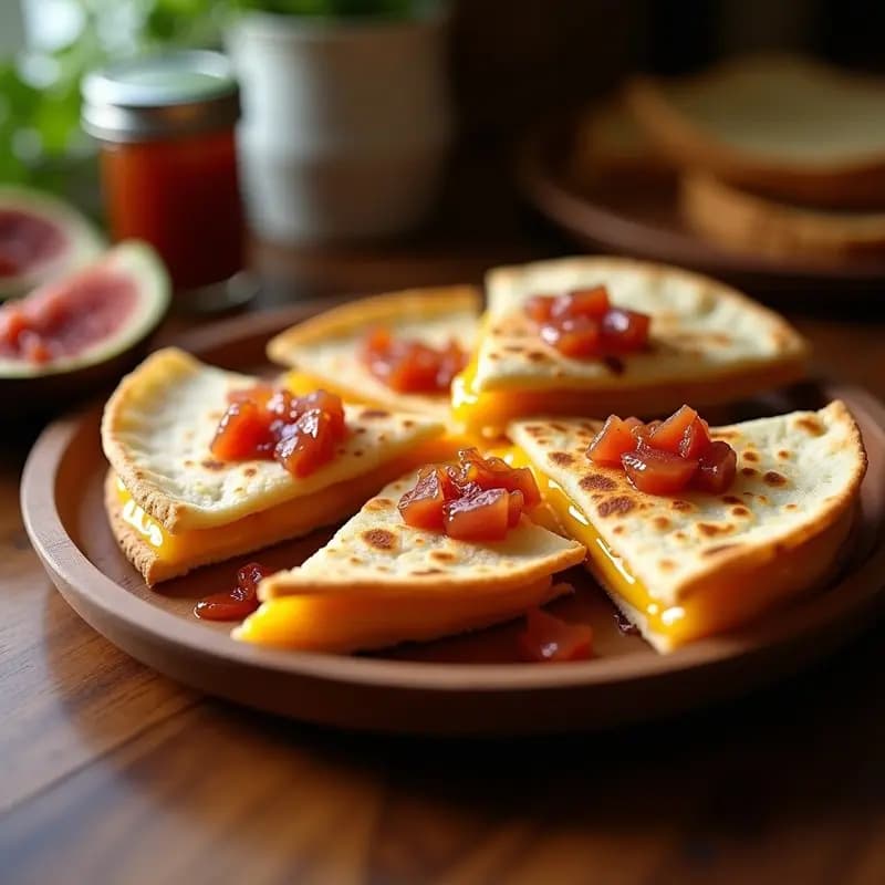 Quesadillas de 5 Quesos con Mermelada de Higos y Jamón Serrano: El Contraste Dulce-Salado que Enamora