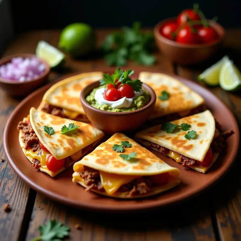 Quesadillas de Carnitas con Queso Oaxaca y Guacamole: Receta Mexicana para Antojos Nocturnos