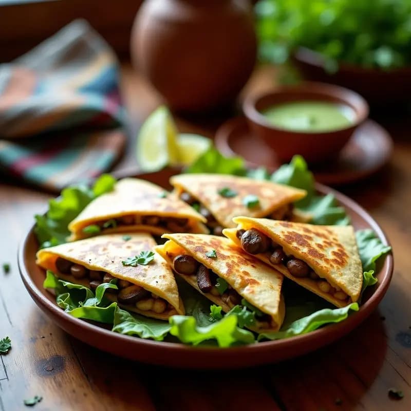 Quesadillas de Hongos Ostra y Epazote: Receta Mexicana Vegana con Toque Ahumado