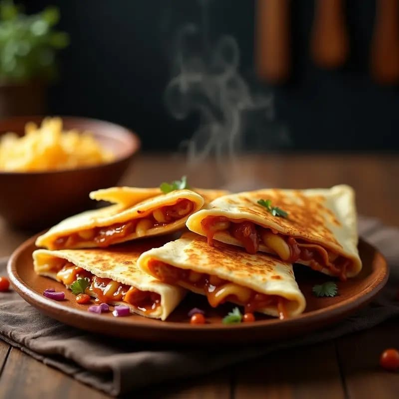 Quesadillas de Pollo BBQ y Queso Pepper Jack: Receta Mexicana con Toque Ahumado