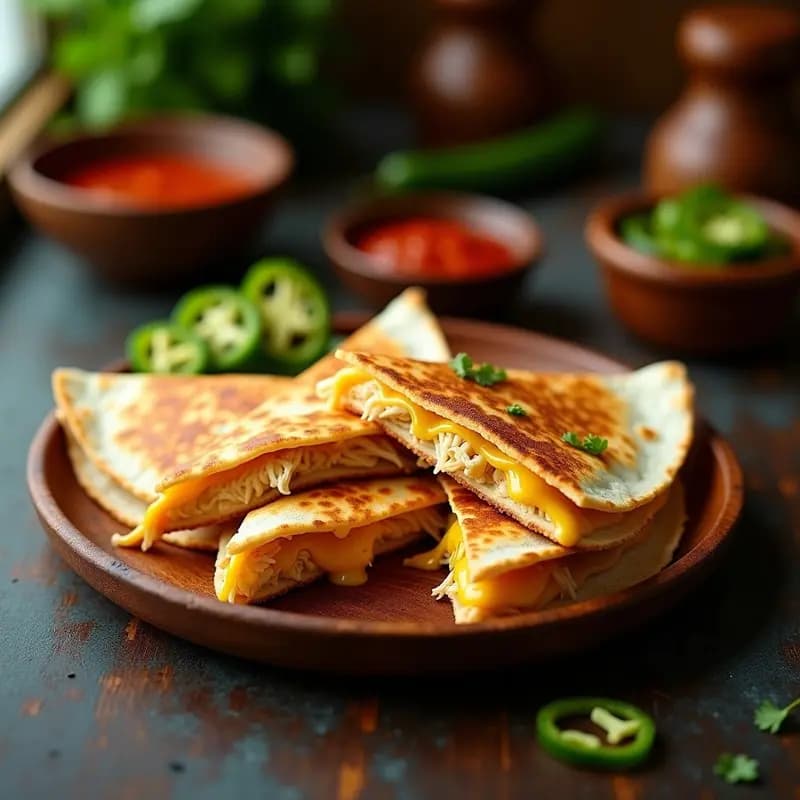 Quesadillas de Pollo con Queso Oaxaca y Jalapeños: Receta Mexicana con Kick