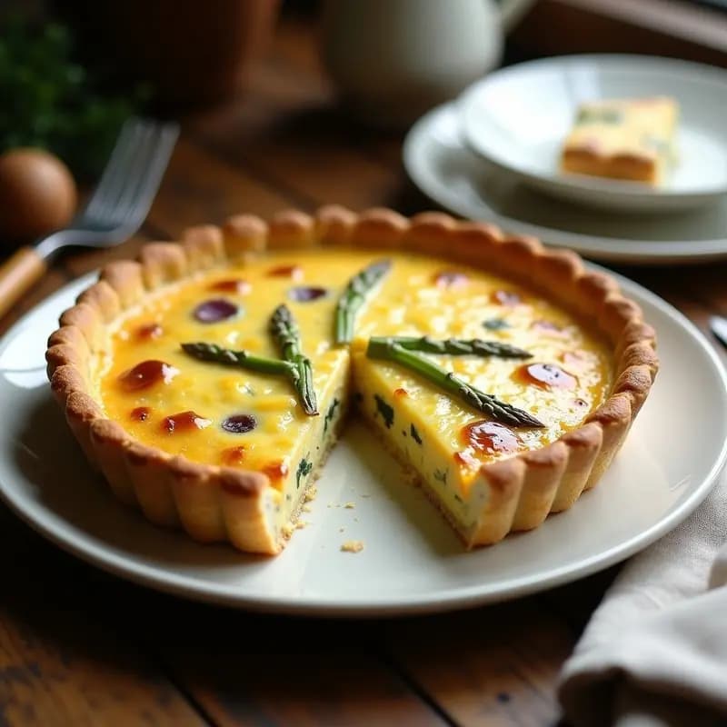 Quiche de Espárragos Blancos y Queso Gruyère: Receta Francesa con Toque Español