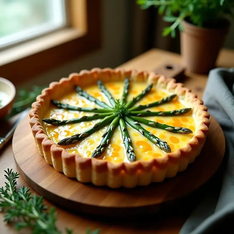 Quiche de Espárragos y Queso Gruyère: Receta Francesa Clásica con Masa Integral