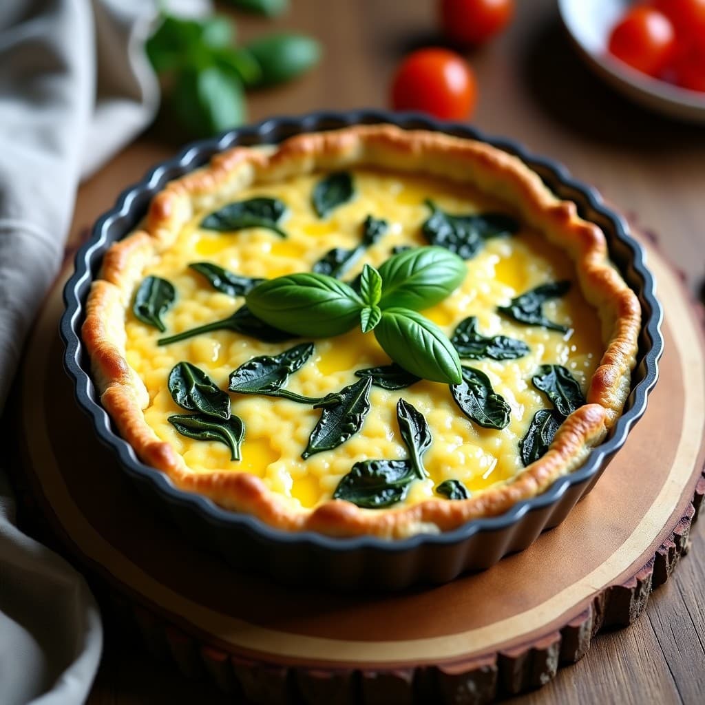 Quiche de Espinacas y Queso de Cashew con Base de Coliflor: Receta Vegana Sin Horno