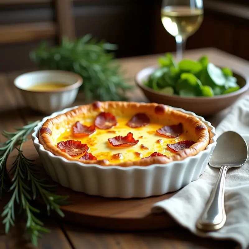 Quiche Lorraine con Tocino y Queso Gruyère: Receta Francesa en Horno