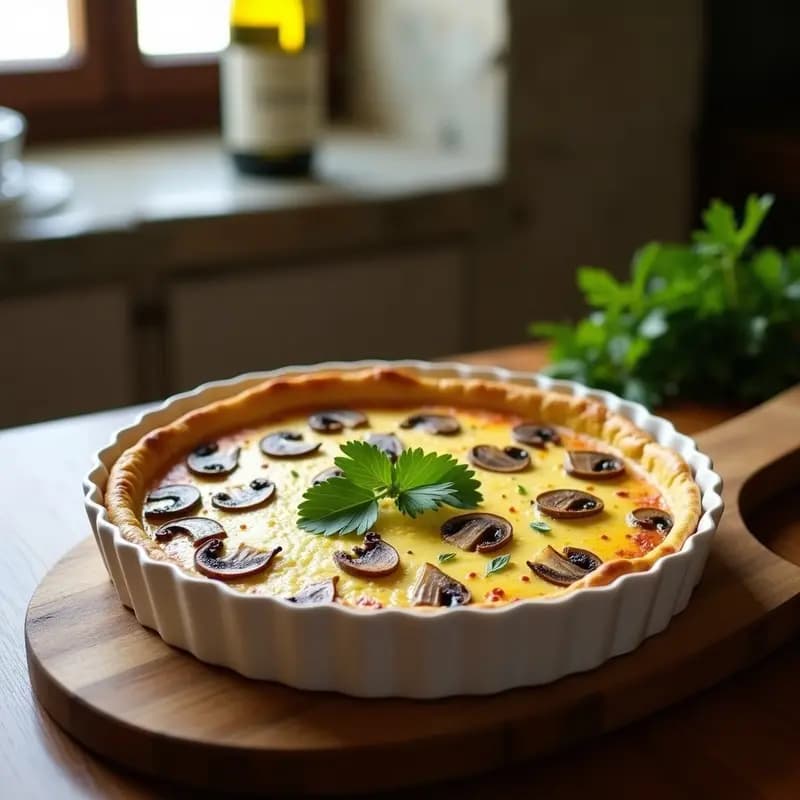 Quiche Lorraine de Tofu y Champiñones: Receta Francesa Vegana y Sin Lácteos