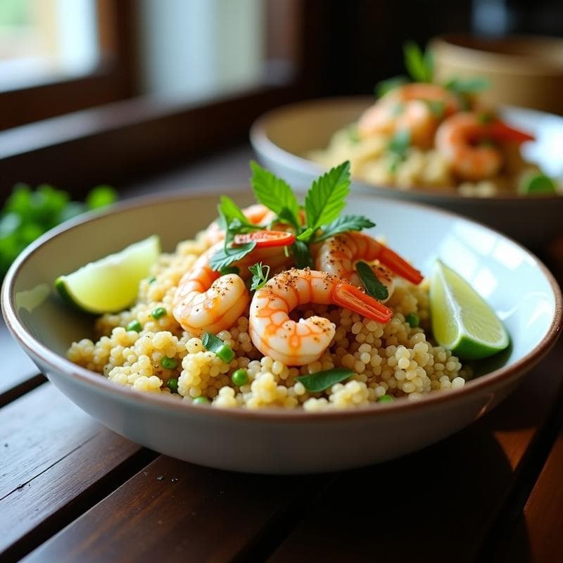 Bssa de Quinoa y Gambas con Zitronengras: Receta en Olla Express Keto y Alta en Proteína