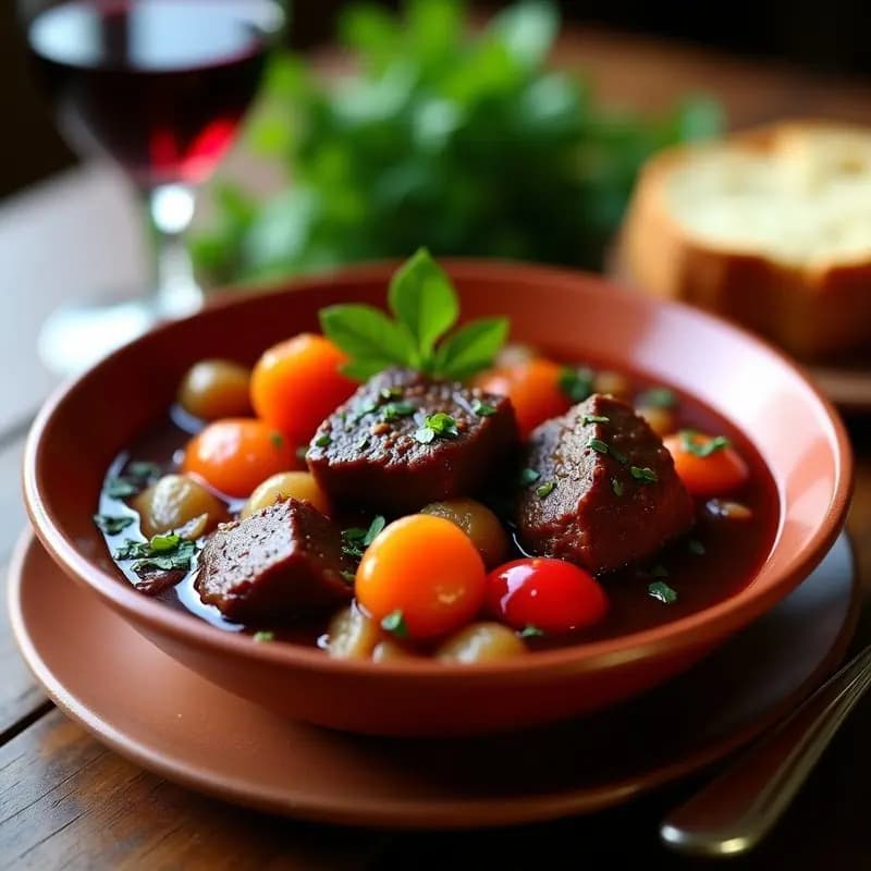 Rabos de Toro Estofados con Vino Tinto: Guiso Cordobés de Alta Cocina en Olla Lenta
