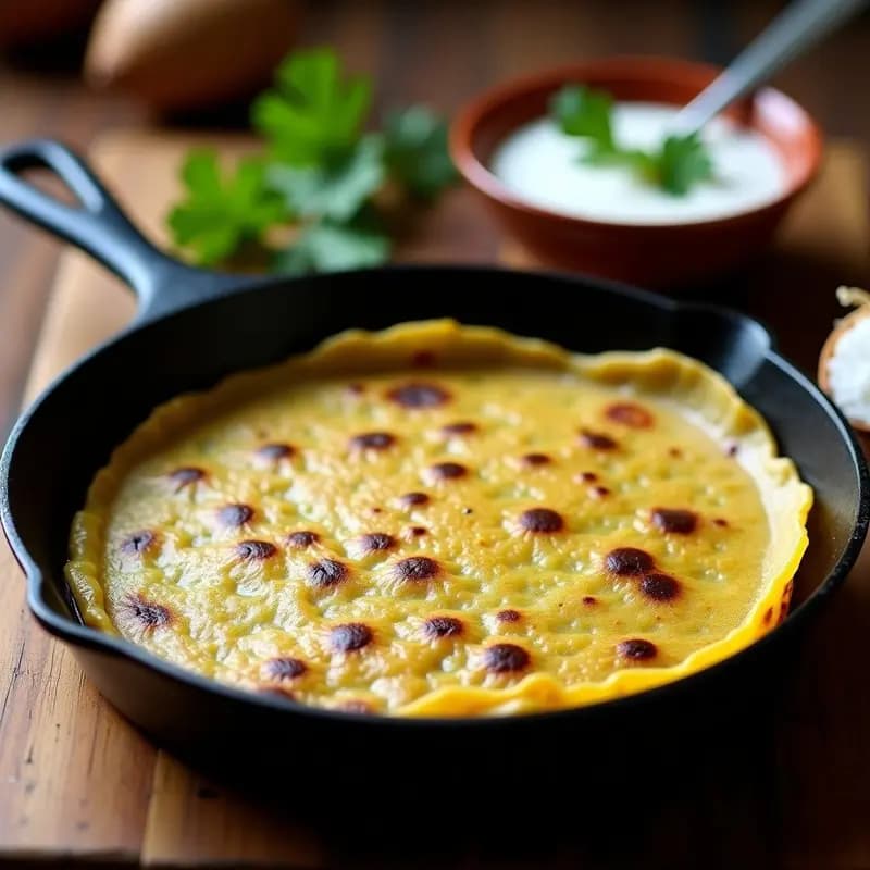 Ragi Dosa Indio de Mijo y Espinacas: Crepe Vegana y Sin Gluten
