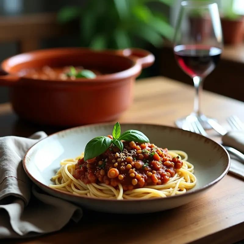 Ragu Boloñesa de Lentejas y Champiñones: Versión Vegana de un Clásico Italiano