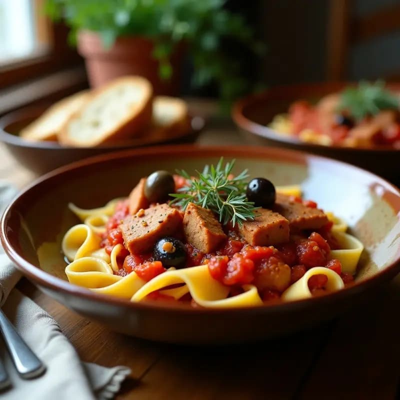 Ragú de Conejo con Aceitunas y Tomate: Receta Italiana de la Toscana en Olla Lenta