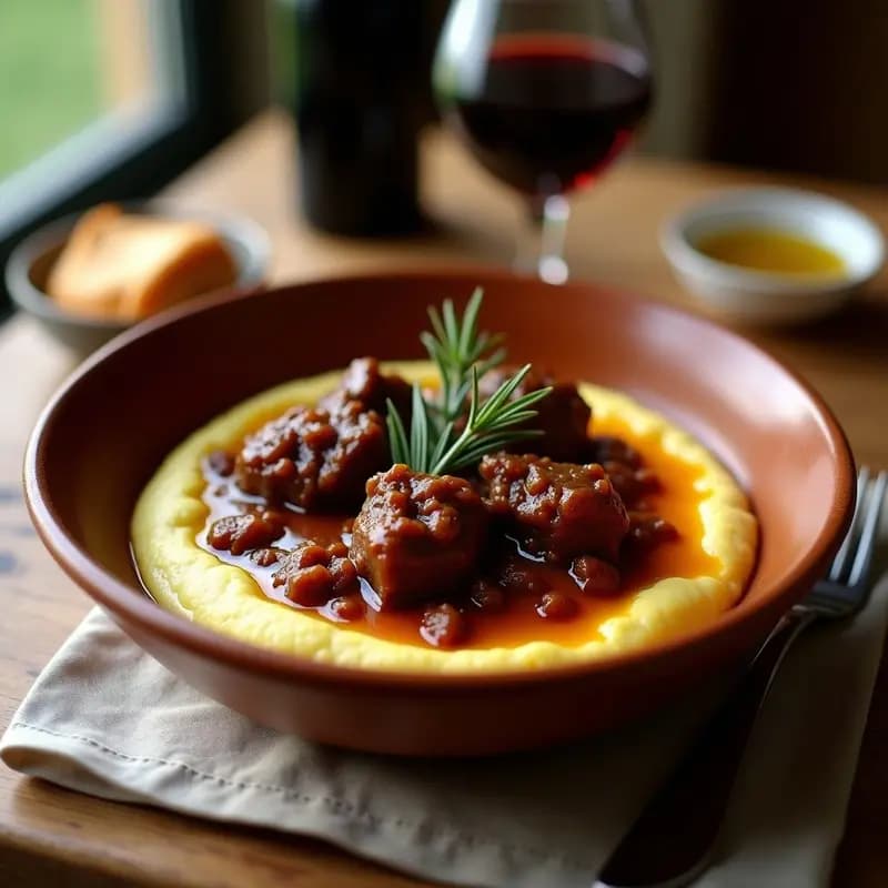 Ragu de Cordero con Polenta Cremosa: Receta Italiana de Invierno en Olla Lenta