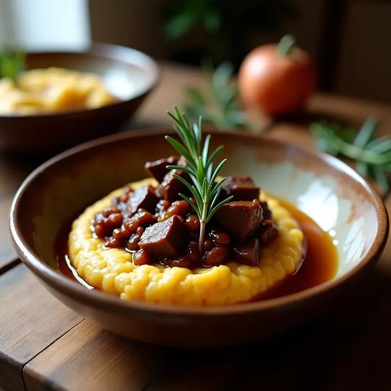 Ragu de Cordero con Polenta de Garbanzos: Receta Italiana Sin Gluten y Alta en Hierro
