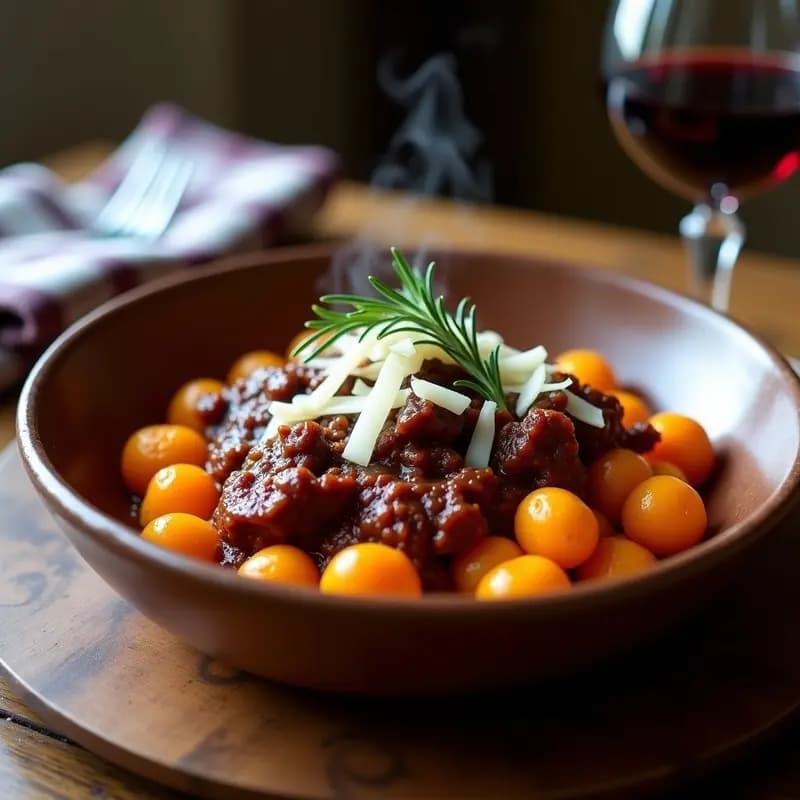 Ragu de Cordero al Vino Tinto con Ñoquis de Batata: Receta Italiana Sin Gluten para Tupper