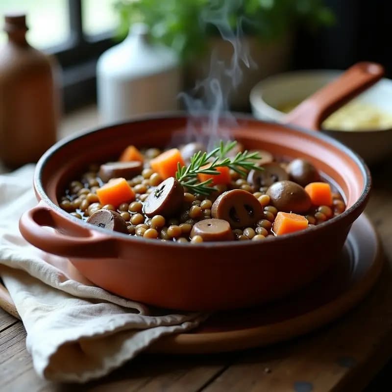 Ragú de Hongos Portobello y Lentejas: Estofado Francés Sin Carne y Alto en Hierro