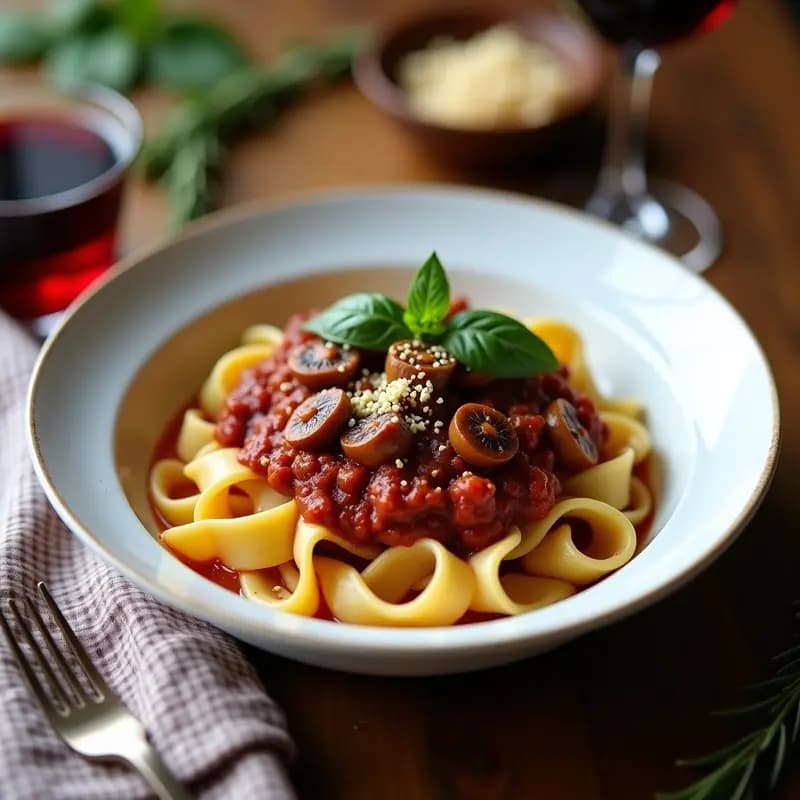 Ragú de Hongos Portobello y Seitan: Receta Italiana Vegana en Olla Lenta