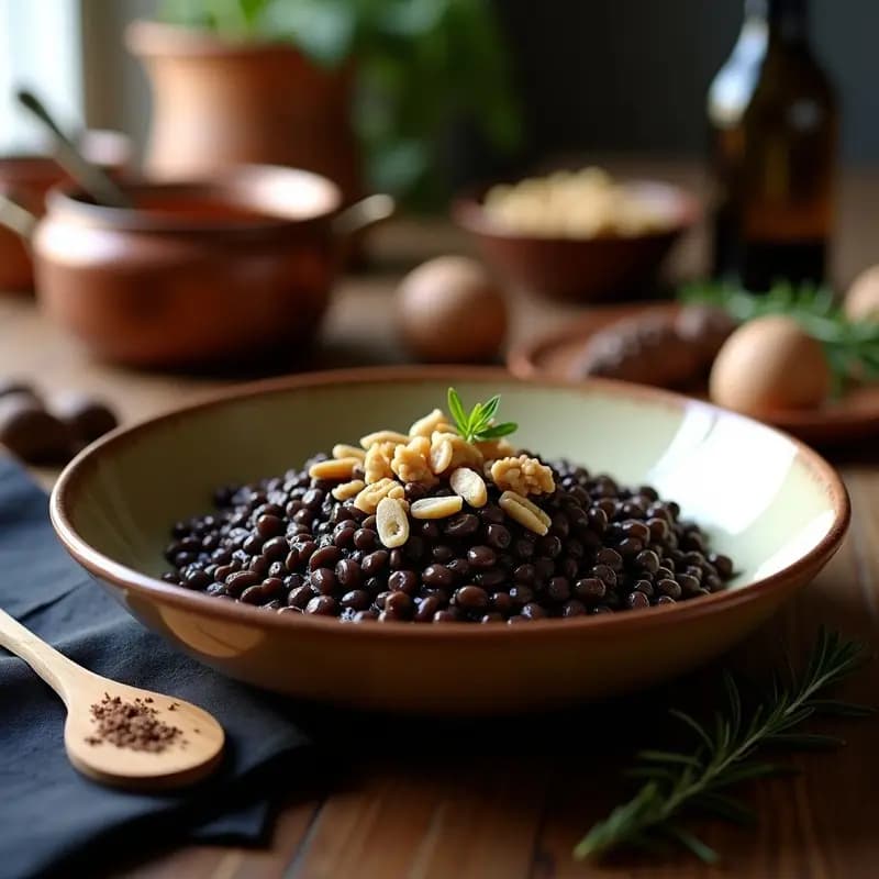 Ragú de Lentejas Negras con Trufa: Receta Gourmet y Alta en Proteína en 30 Minutos