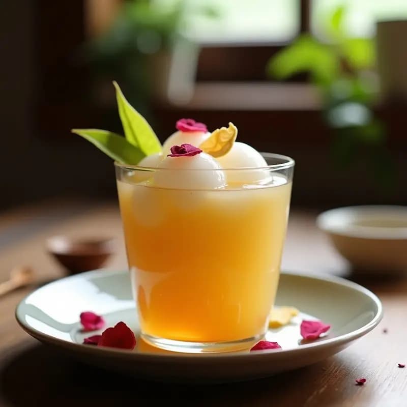Rambután en Almíbar con Jengibre: Postre Tailandés exótico y libre de lácteos
