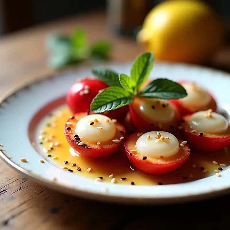 Rambután al Cajún con Miel y Limón: Postre Exótico y Picante