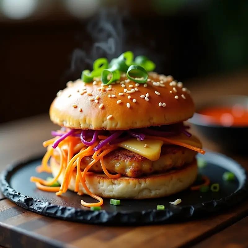 Ramen Burgers con Pan de Rice Noodles y Egg Drop: Receta Fusión en 15 Minutos