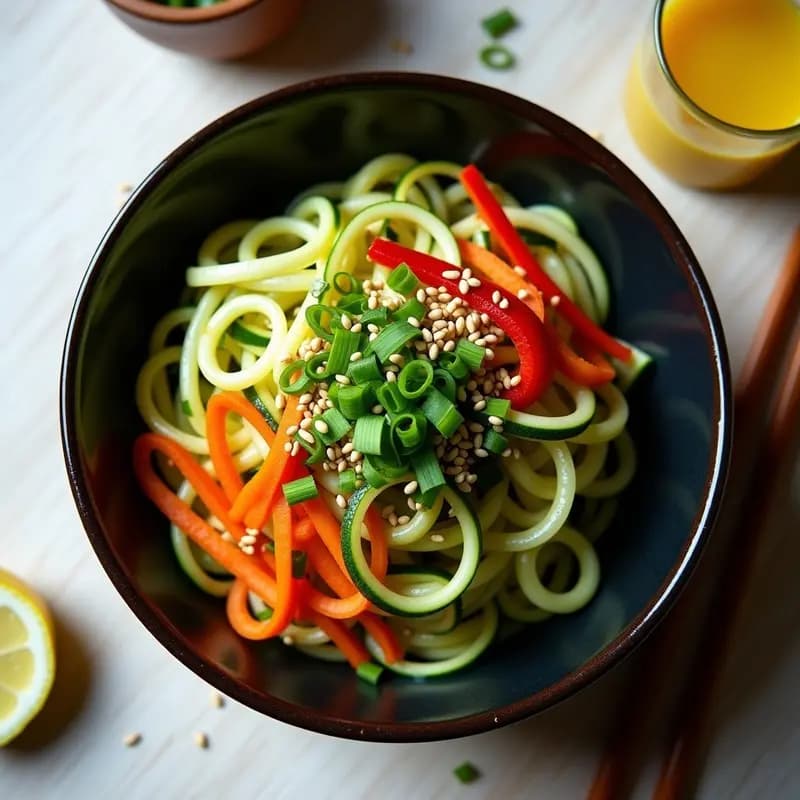 Ramen de Calabacín Espiralizado con Hidromiel de Limón: Receta Crudivegana en 10 Minutos