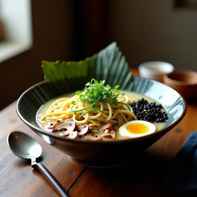 Ramen de Espaguetis de Calabacín y Hongos Shiitake: Receta Japonesa Sin Gluten