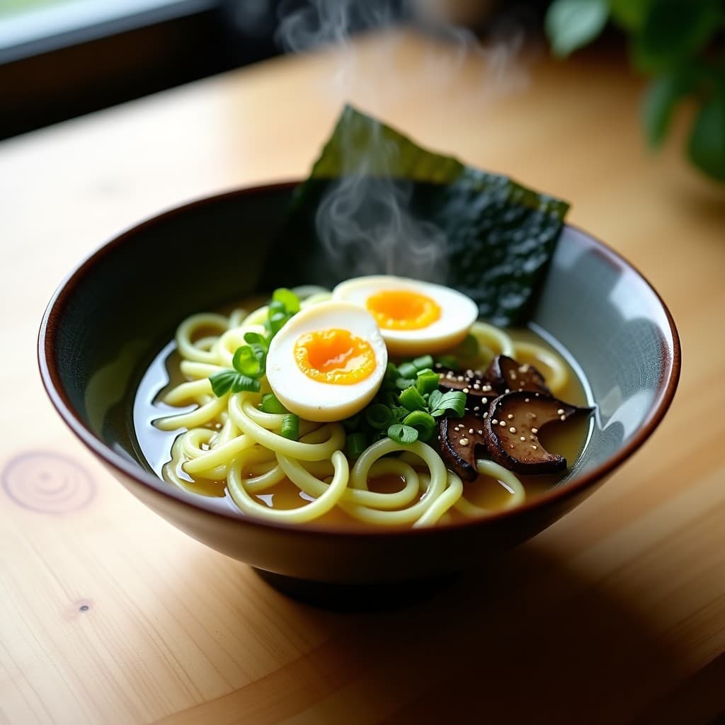 Ramen de Calabacín con Huevo Marinado y Algas Nori: Receta Japonesa Baja en Calorías