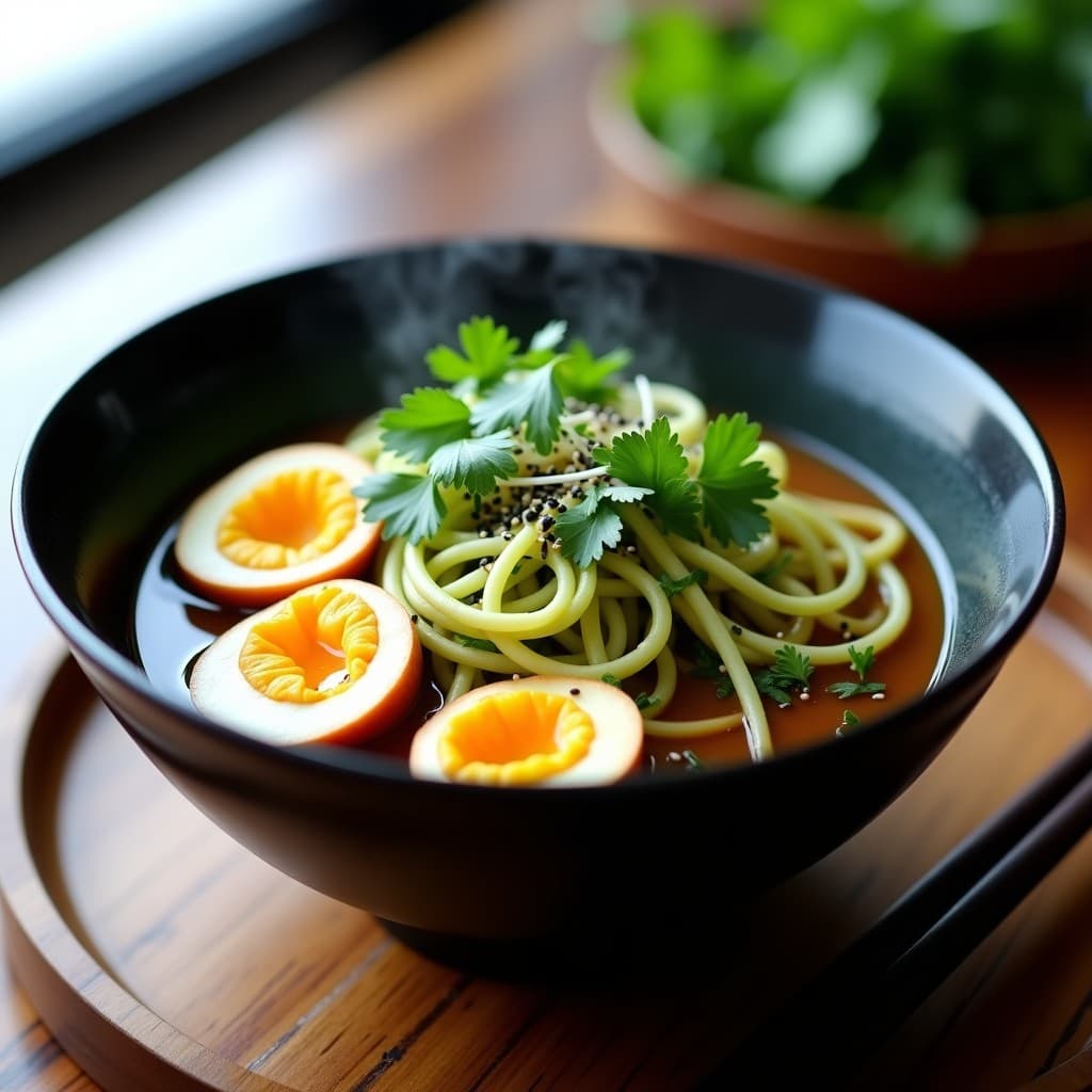 Ramen de Calabacín y Huevos de Codorniz: Receta Keto en Thermomix con Broth Umami
