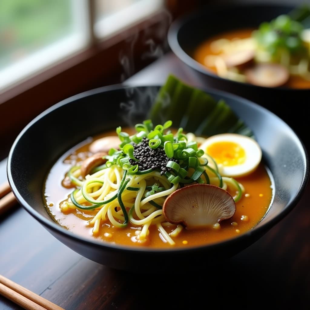 Ramen de Calabacín Spiralizado con Caldo de Miso y Brotes de Soja: Receta Vegana Low Carb