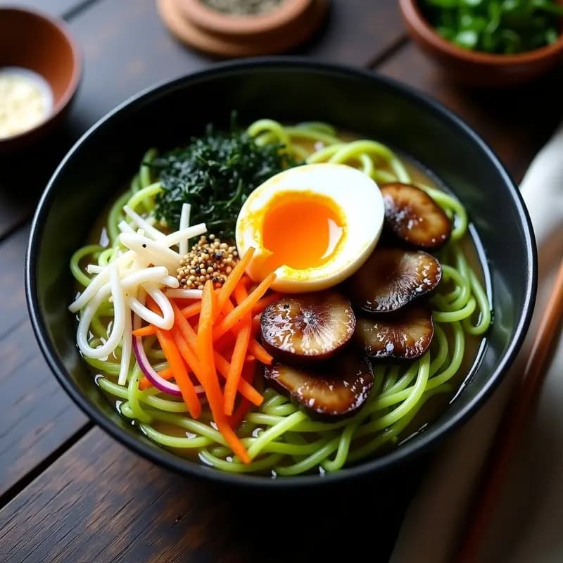 Ramen de Calabacín con Fideos de Zoodles y Huevo Marinado: Receta Light que Parece de Restaurante