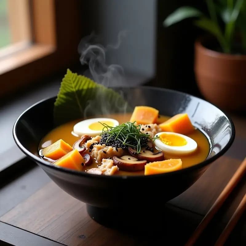Ramen de Calabaza y Setas Shimeji: Receta Japonesa Keto con Caldo de Bone Broth