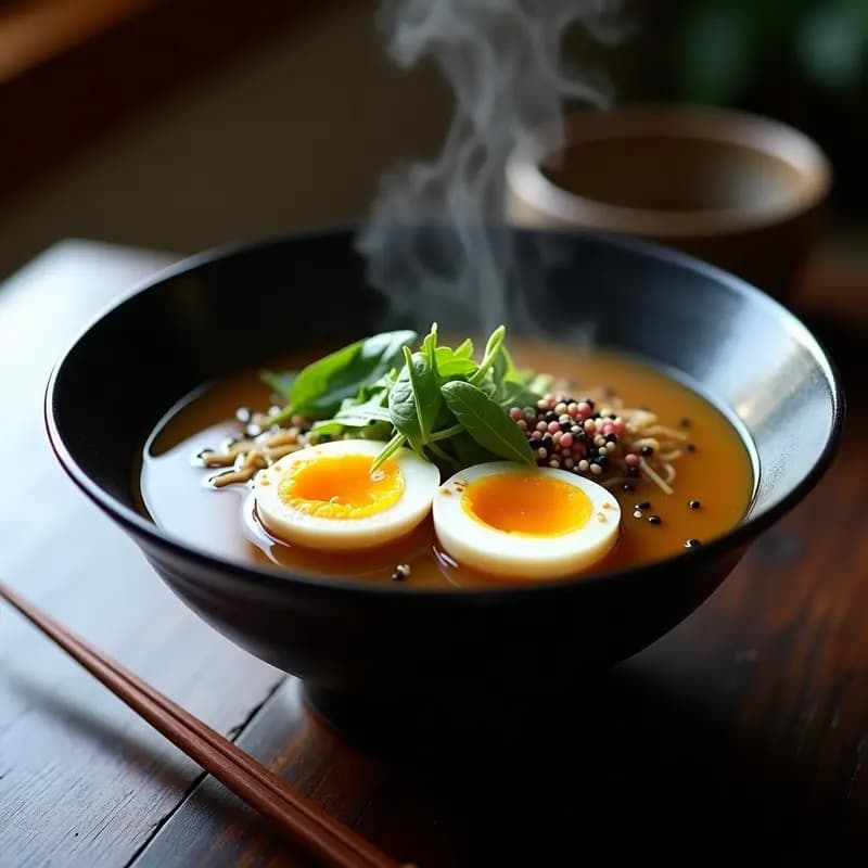 Ramen de Caldo de Huesos con Hongo Reishi: Receta Japonesa Inmunoestimulante en 1 Hora