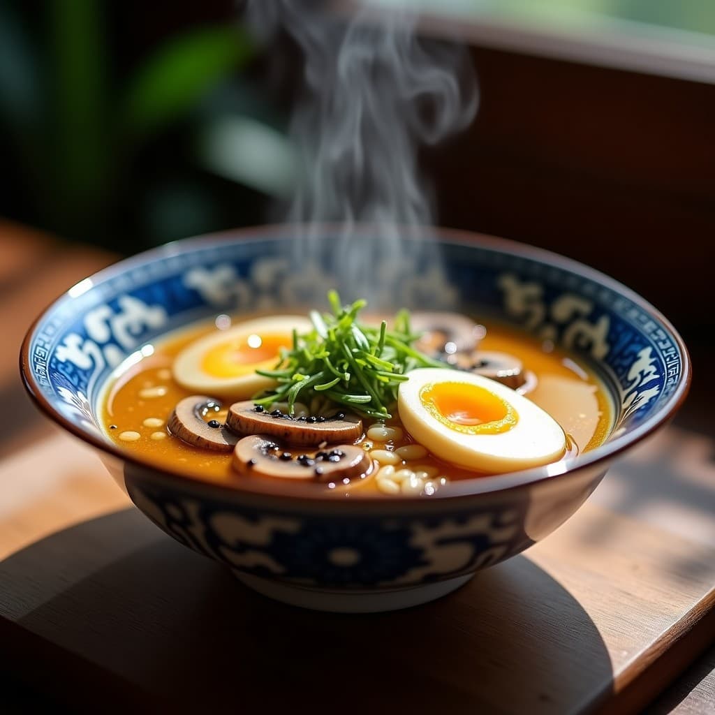 Ramen de Caldo de Huesos y Hongos Reishi con Huevo Marinado: Receta China Keto en Olla Exprés
