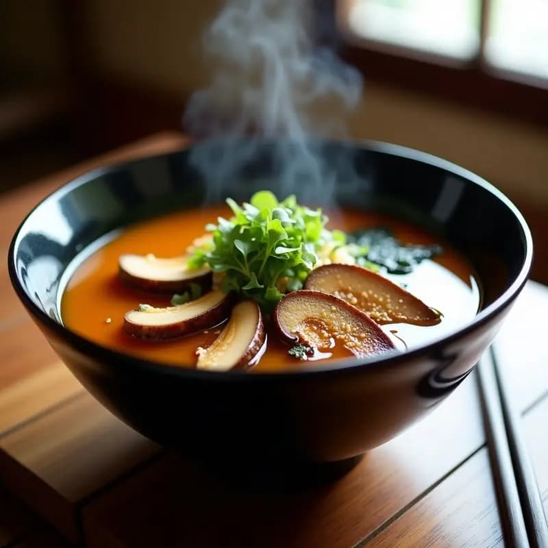 Ramen de Caldo de Miso con Champiñones y Tofu: Receta Japonesa en Airfryer y Sin Fideos