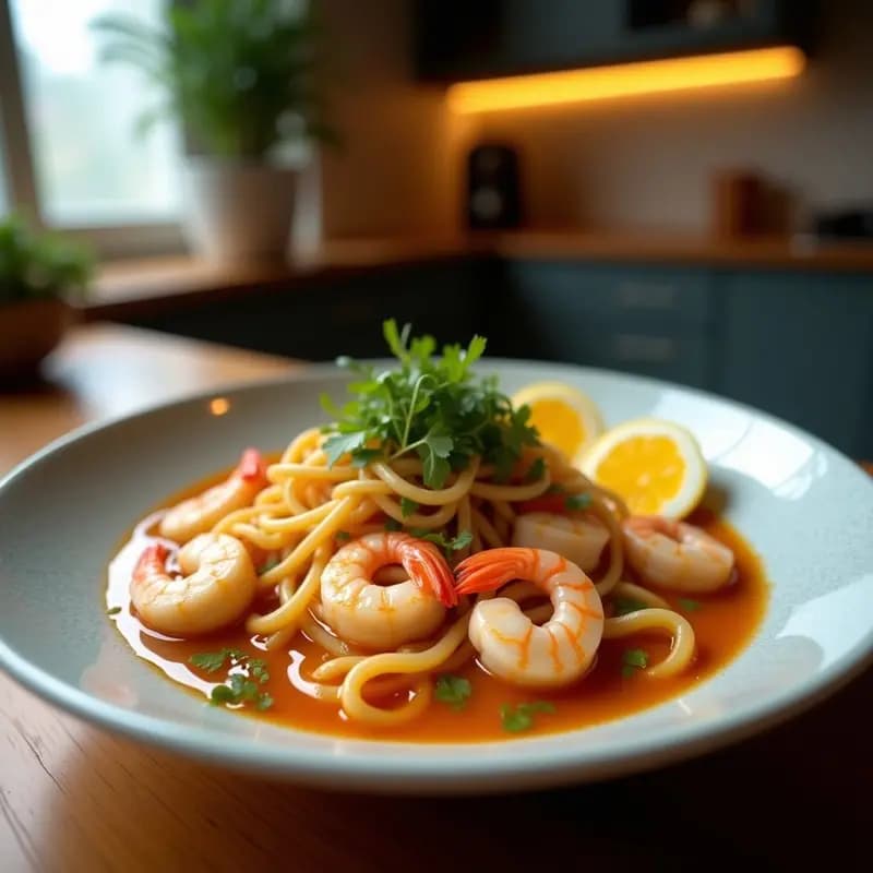 Ramen de Camarones y Cítricos: Receta Japonesa de Mar con Toque Ácido en 25 Minutos