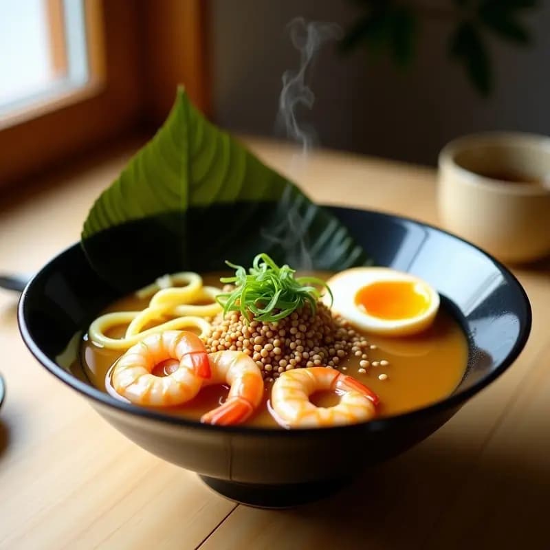 Ramen de Camarones y Miso Blanco: Receta Japonesa en Olla Exprés con Brotes de Bambú
