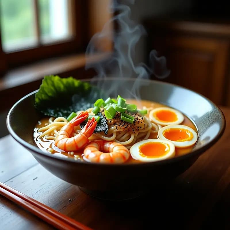 Ramen de Camarones y Caldo de Miso: Receta Japonesa Auténtica con Toque Picante