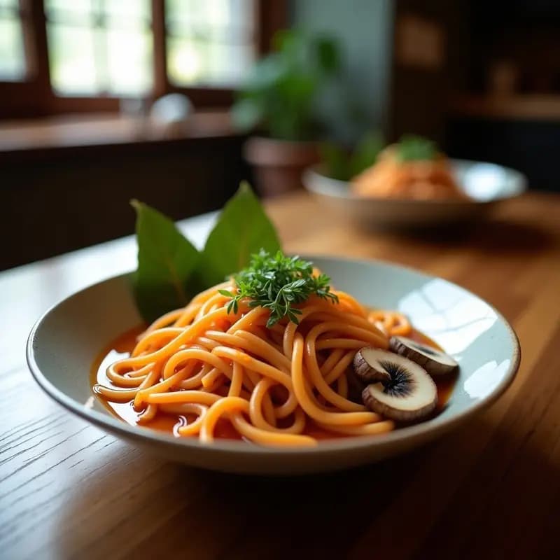 Ramen de Camote y Coco con Hongo Shiitake: Receta Japonesa Vegana en Olla Lenta con Umami