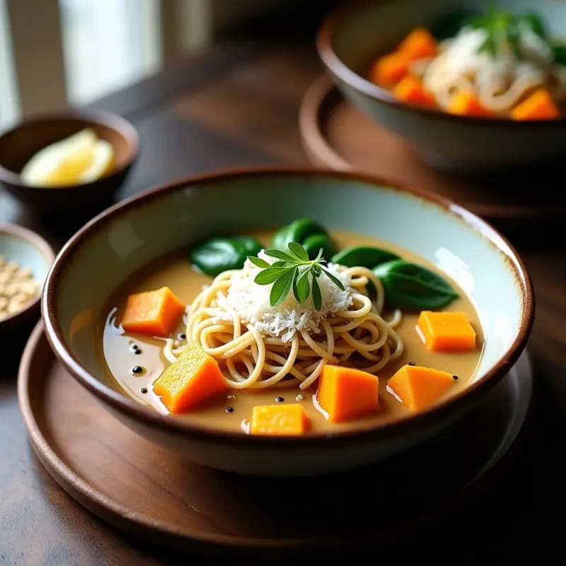 Ramen de Camote y Cocotero: Receta Japonesa Vegana con Caldo Crema de Sésamo