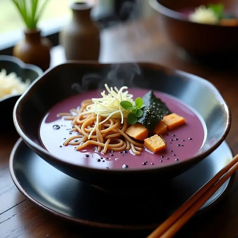 Ramen de Camote Morado y Miso Blanco: Receta Japonesa Vegana y Reconfortante