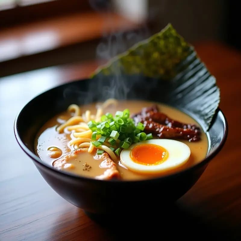 Ramen de Cerdo Tonkotsu con Huevo Marinado: Sopa Japonesa Cremosa en 2 Horas