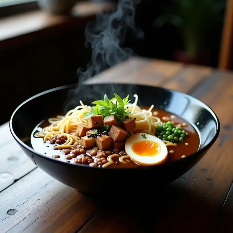 Ramen de Champiñones y Miso Negro: Receta Japonesa Vegana y Alta en Proteína
