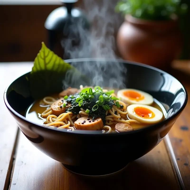 Ramén de Champiñones Shiitake y Miso Blanco: Receta Japonesa Vegana en Thermomix