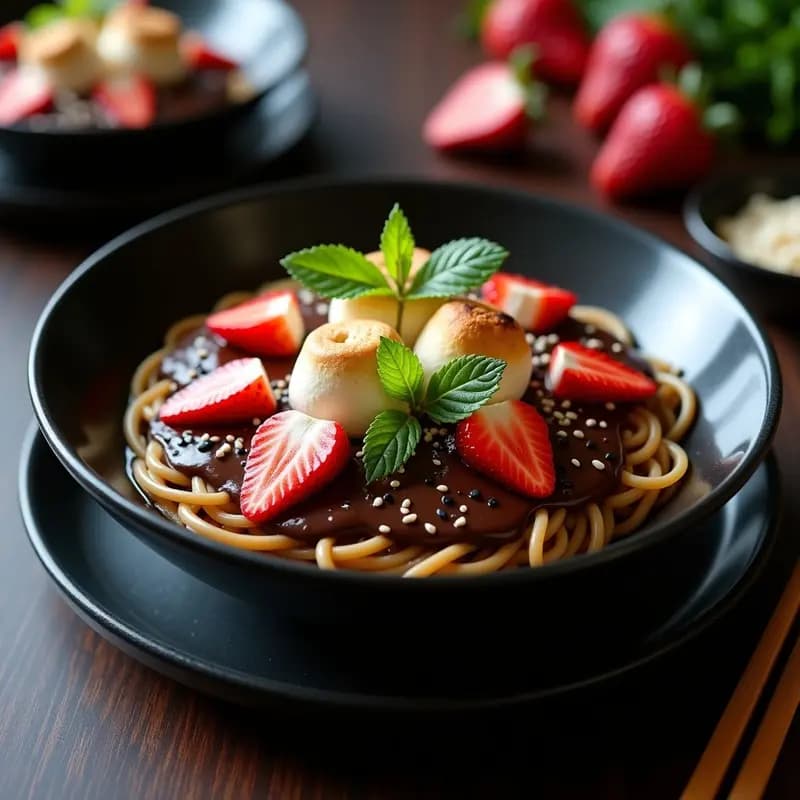 Ramen de Chocolate con Fideos de Arroz y Marshmallows: Postre Asiático que Sorprende
