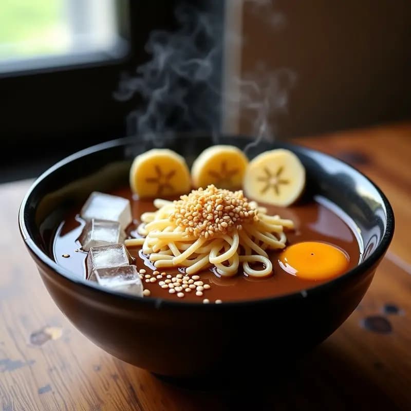 Ramen de Chocolate y Plátano: Desayuno Japonés Decadente sin Gluten