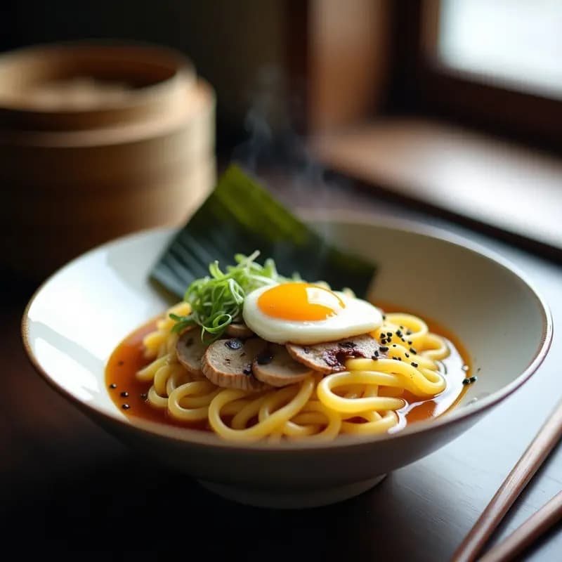 Ramen de Espagueti de Calabaza y Huevo Poché: Receta Japonesa Vegana en 20 Minutos