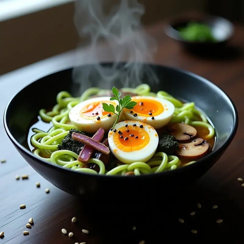 Ramen de Espirales de Calabacín con Huevos Marinado: Receta Keto Low-Carb con Broth de Huesos
