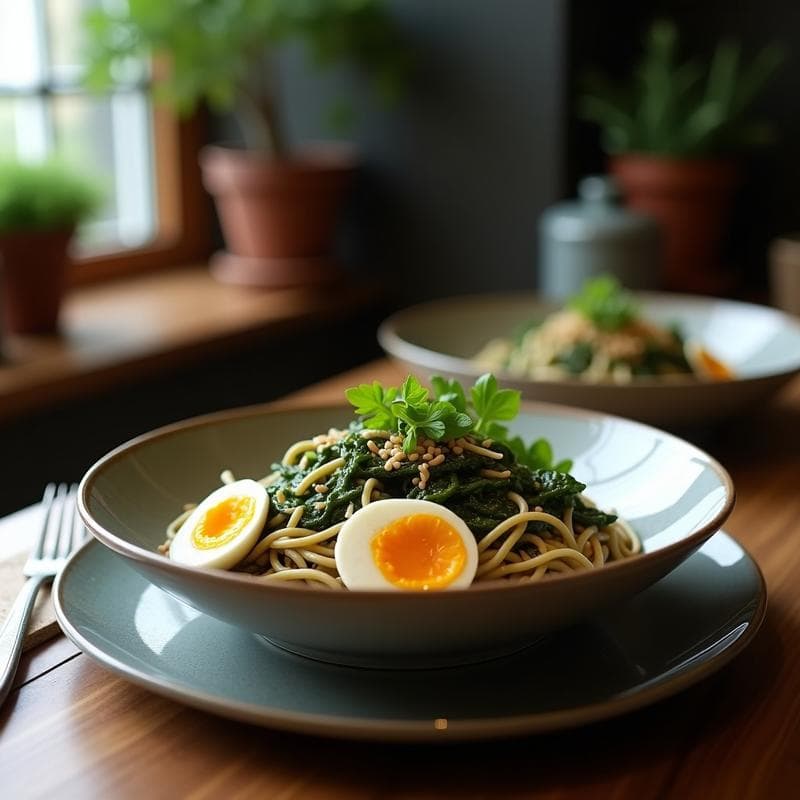 Ramen de Espirulina y Champiñones Shitake: Receta Vegana Antiinflamatoria en Olla Express